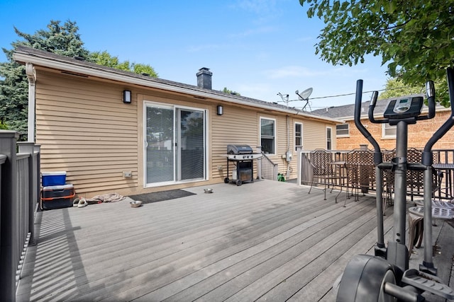 deck featuring grilling area