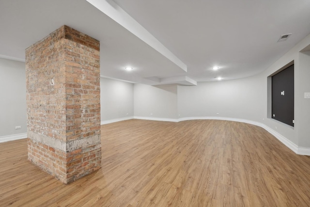 interior space with light wood-type flooring