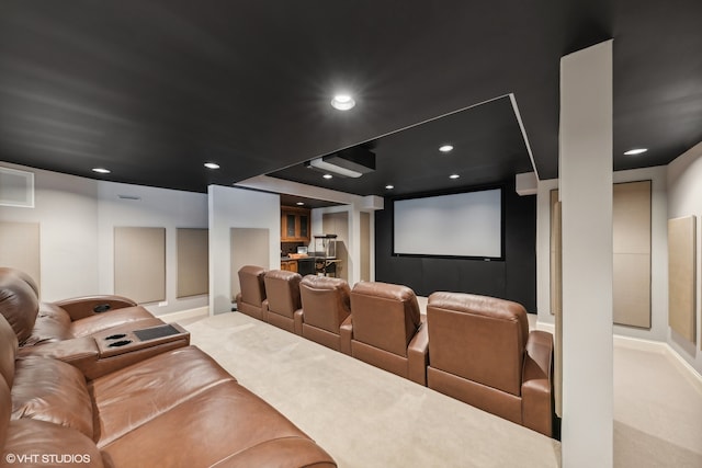 view of carpeted home theater