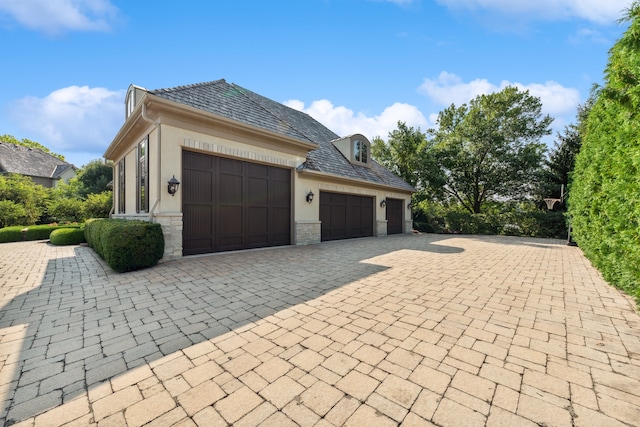 view of garage