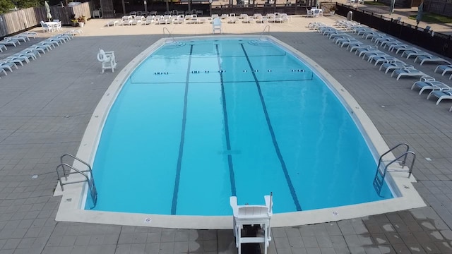 community pool with fence