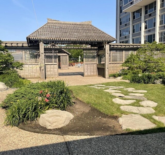 view of yard featuring a gazebo