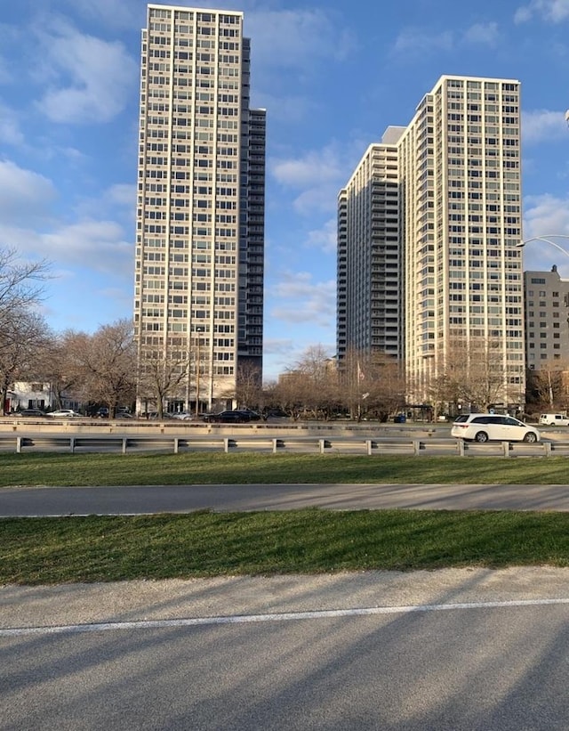 view of building exterior with a view of city