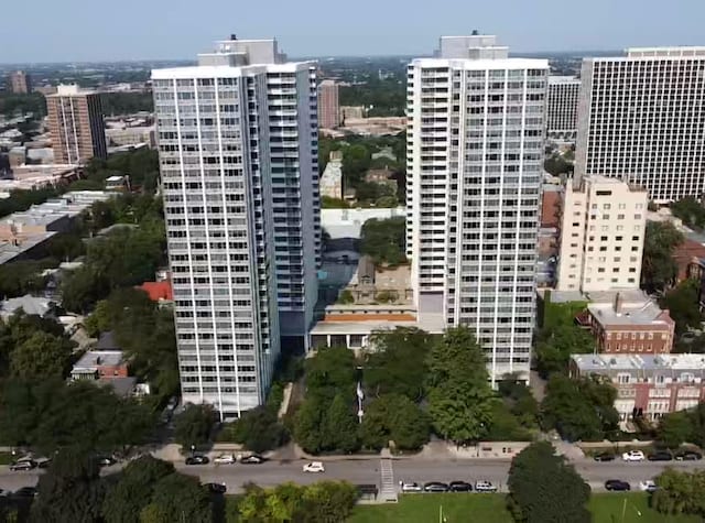 drone / aerial view featuring a view of city