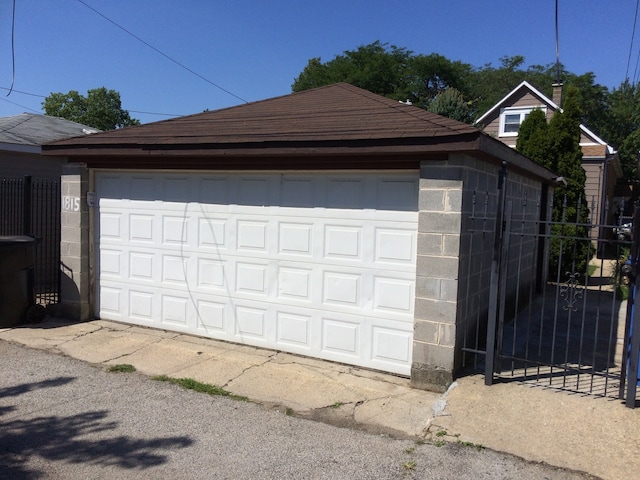 view of garage