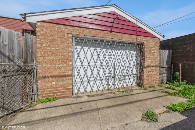 view of garage