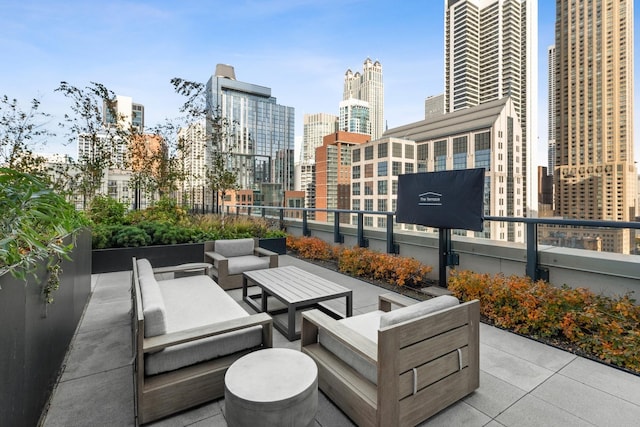 view of patio with an outdoor living space