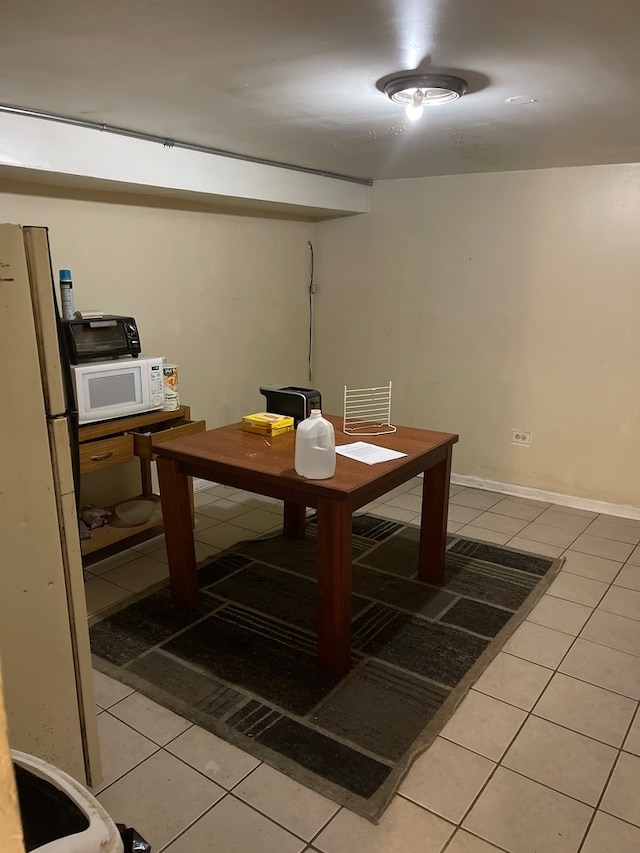 view of tiled dining room