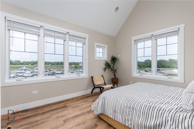 208 Leeward Way, Ottawa, IL 61350 - bedroom with light wood-style floors and high vaulted ceiling