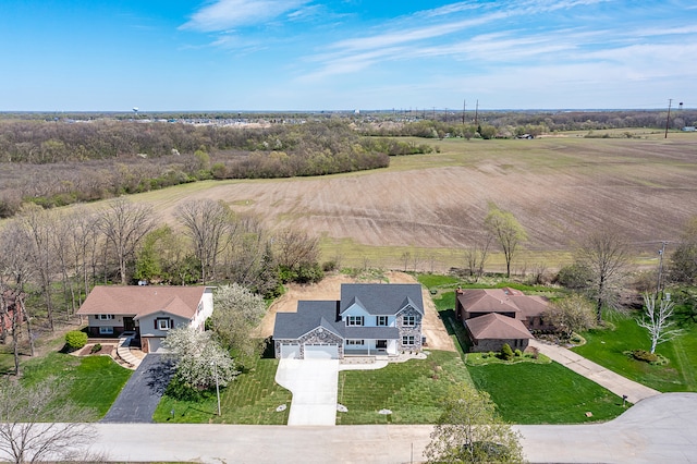 bird's eye view featuring a rural view