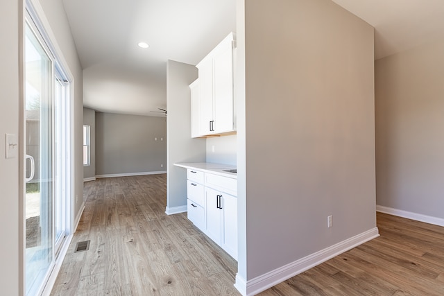 interior space featuring light wood-type flooring