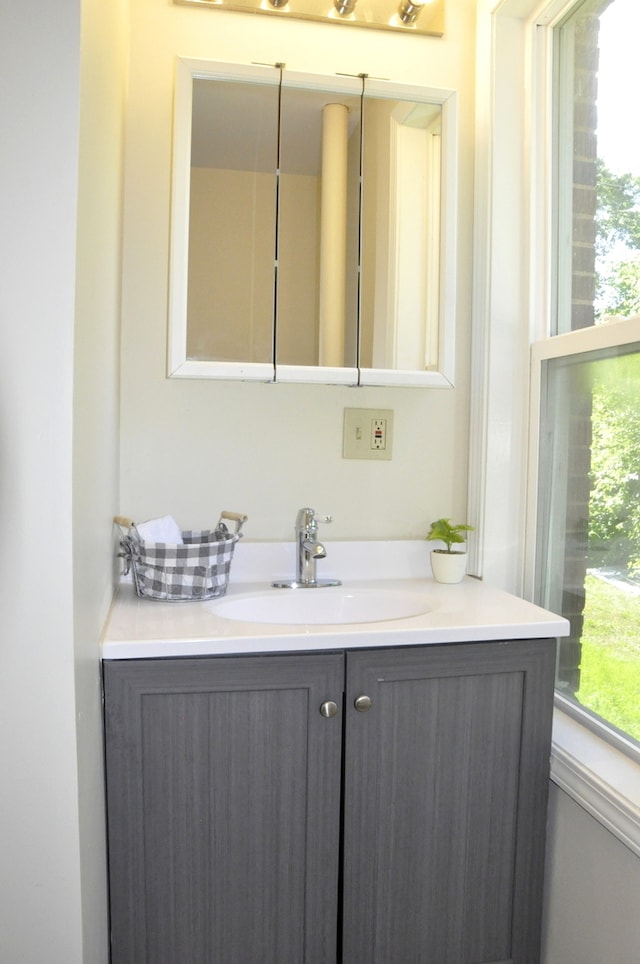 bathroom with vanity and a healthy amount of sunlight