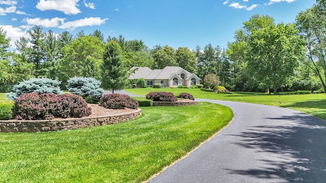 view of home's community featuring a lawn