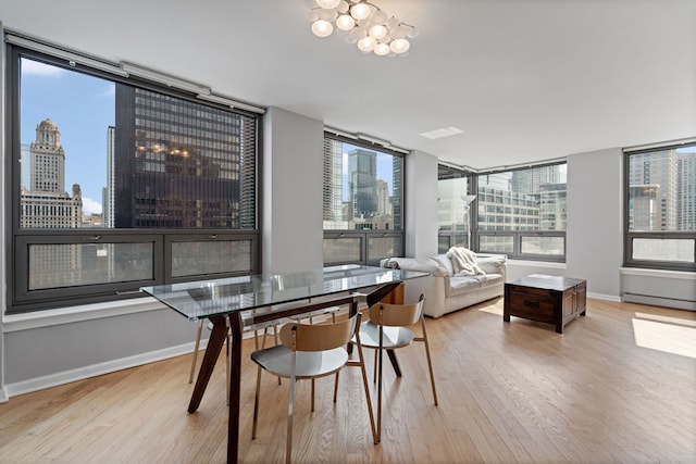 dining room featuring light hardwood / wood-style flooring