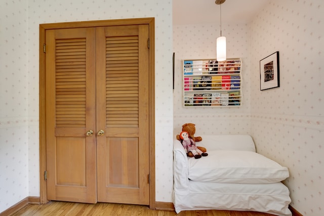 bedroom featuring light hardwood / wood-style flooring