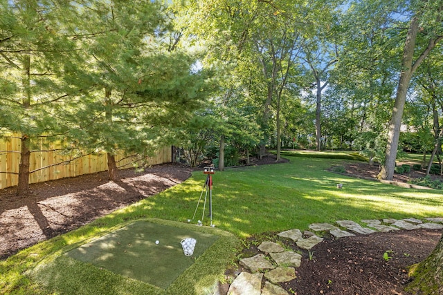 view of yard with fence