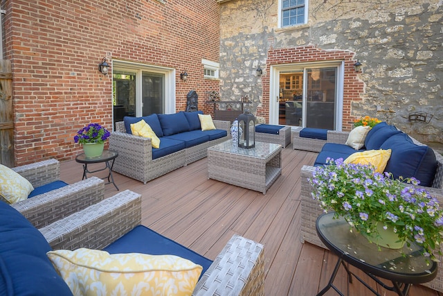 deck with an outdoor living space