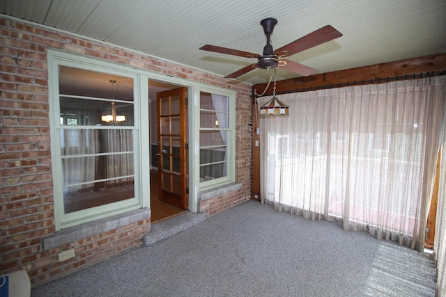 3415 W Maple St, Evergreen Park, IL 60805 - unfurnished sunroom with ceiling fan