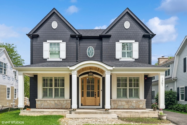 view of front of house with covered porch