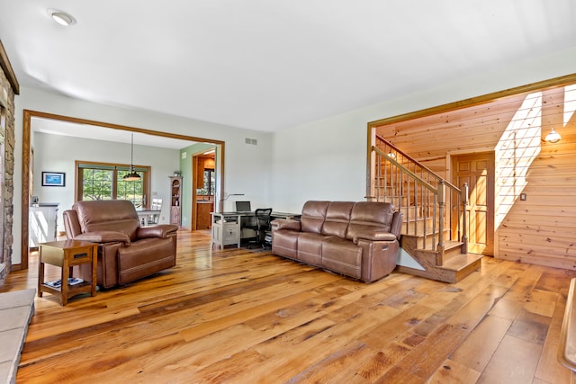 living room featuring hardwood / wood-style flooring