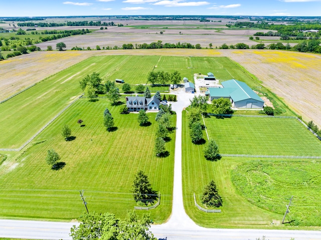 bird's eye view with a rural view