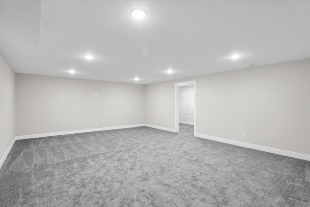 basement with carpet