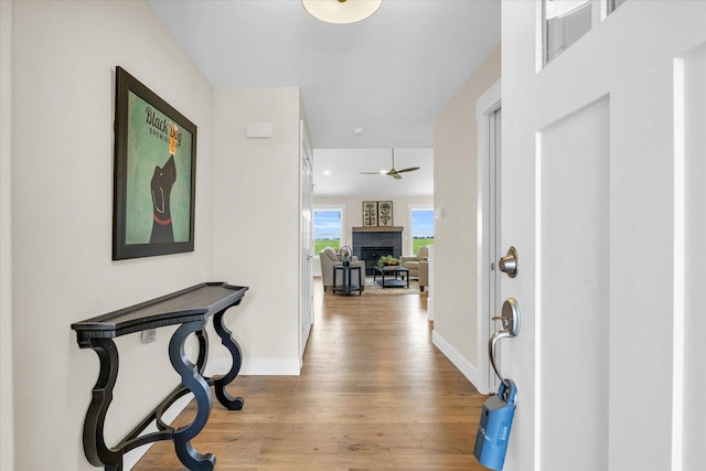 hallway featuring light hardwood / wood-style floors