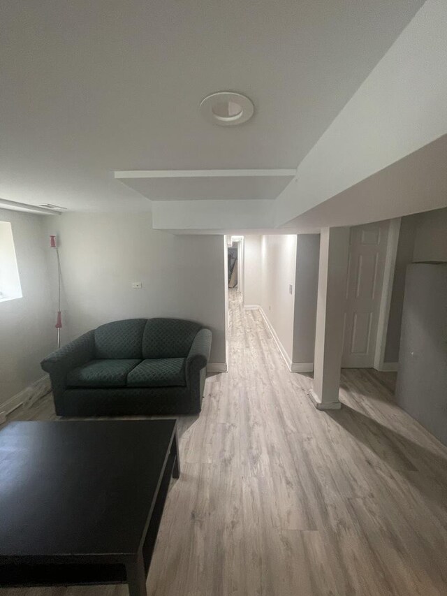 living room featuring light hardwood / wood-style flooring