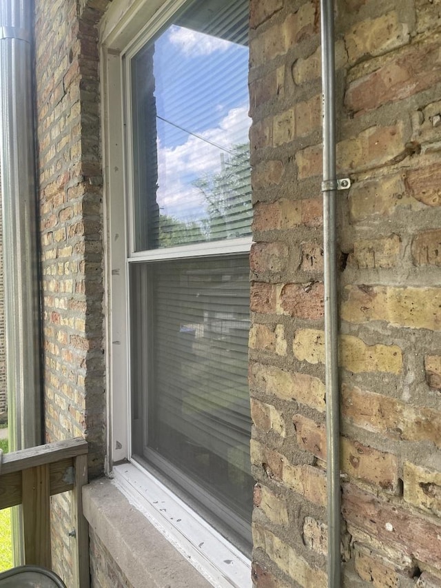 details featuring brick siding
