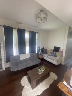 living room featuring dark hardwood / wood-style floors