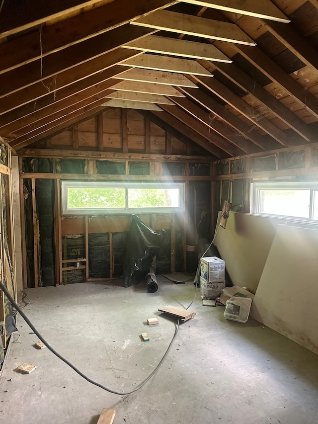 unfinished attic with plenty of natural light