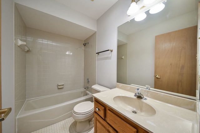 1553 Marquette Ave, Naperville, IL 60565 - full bathroom featuring toilet, shower / washtub combination, vanity, and tile patterned floors