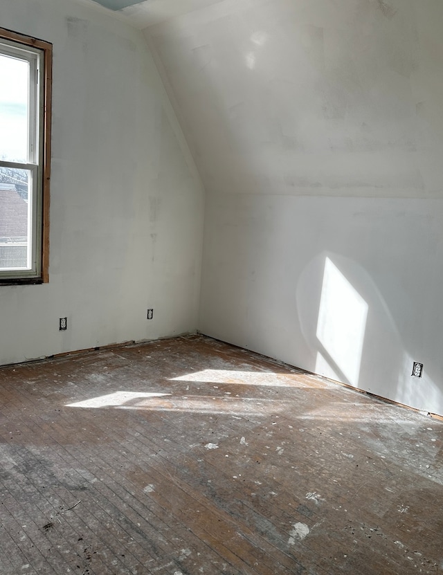 additional living space featuring vaulted ceiling