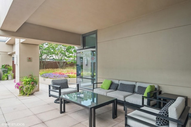 view of patio with an outdoor living space