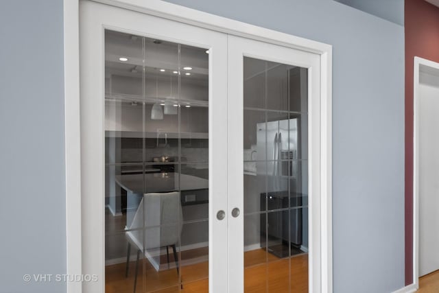 details featuring french doors