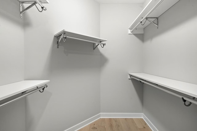 walk in closet featuring light wood-style flooring