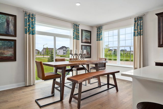 dining room featuring light hardwood / wood-style flooring