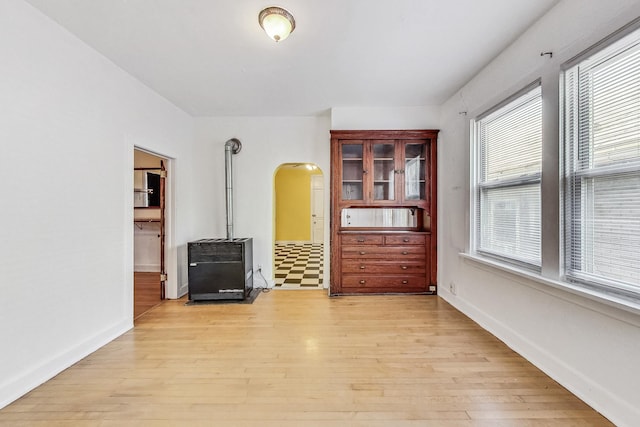 unfurnished room featuring light hardwood / wood-style floors