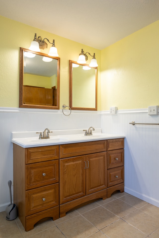 bathroom featuring vanity and tile patterned floors