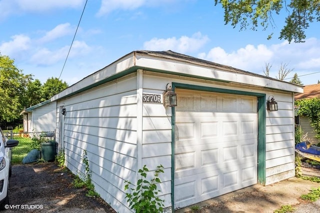 view of garage