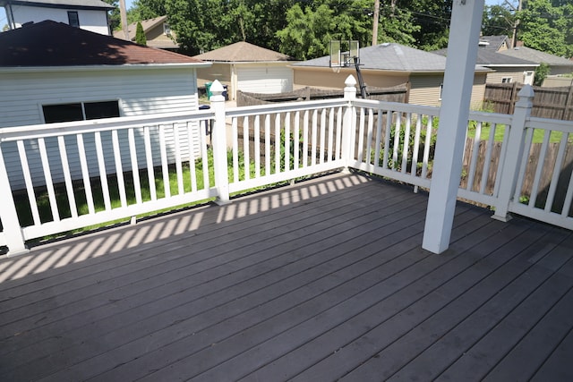 wooden deck featuring an outdoor structure