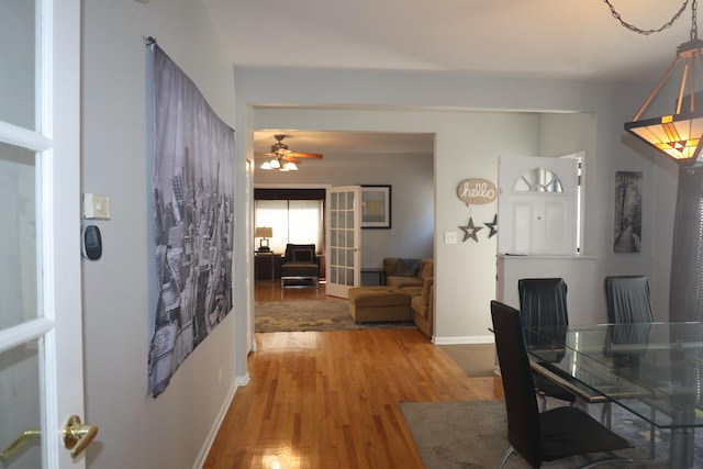 1040 N Austin Blvd, Oak Park, IL 60302 - dining area featuring wood finished floors, baseboards, and ceiling fan