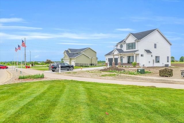 view of yard featuring a garage