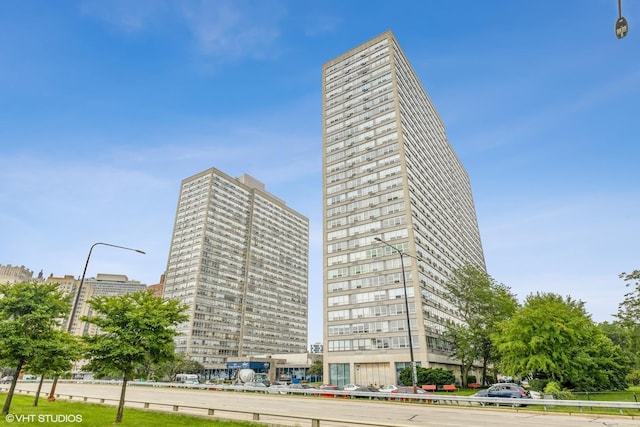 view of building exterior with a view of city