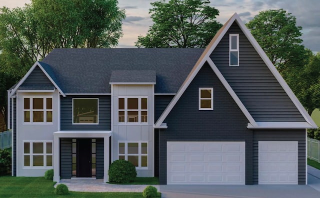 view of front facade featuring a garage