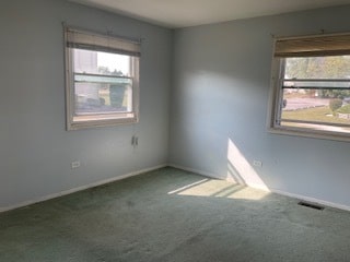 unfurnished room featuring carpet and a healthy amount of sunlight