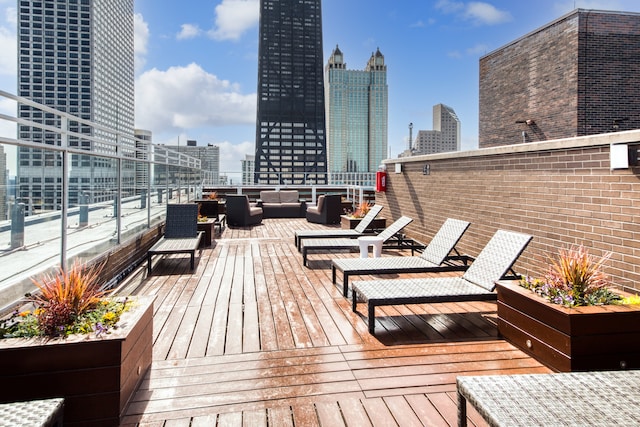 deck with an outdoor living space