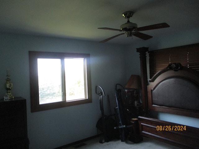 bedroom featuring a ceiling fan