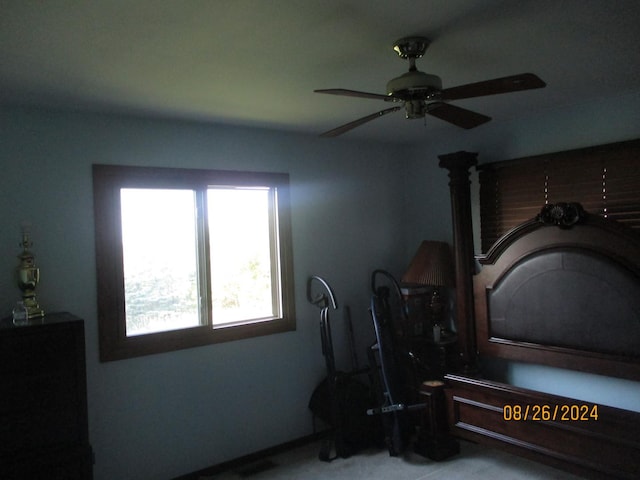 bedroom featuring a ceiling fan