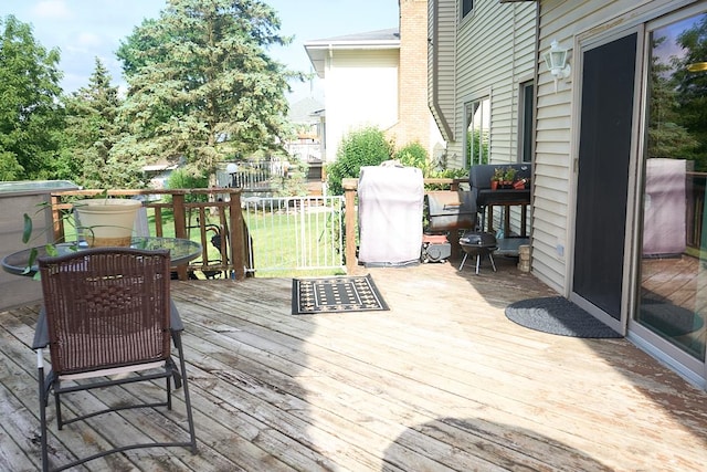 deck with grilling area